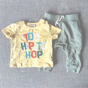 Peek infant outfit joggers and t-shirt 3-6 months